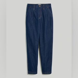 Madewell Baggy Straight Jeans Pleated Woodham Wash Size 31